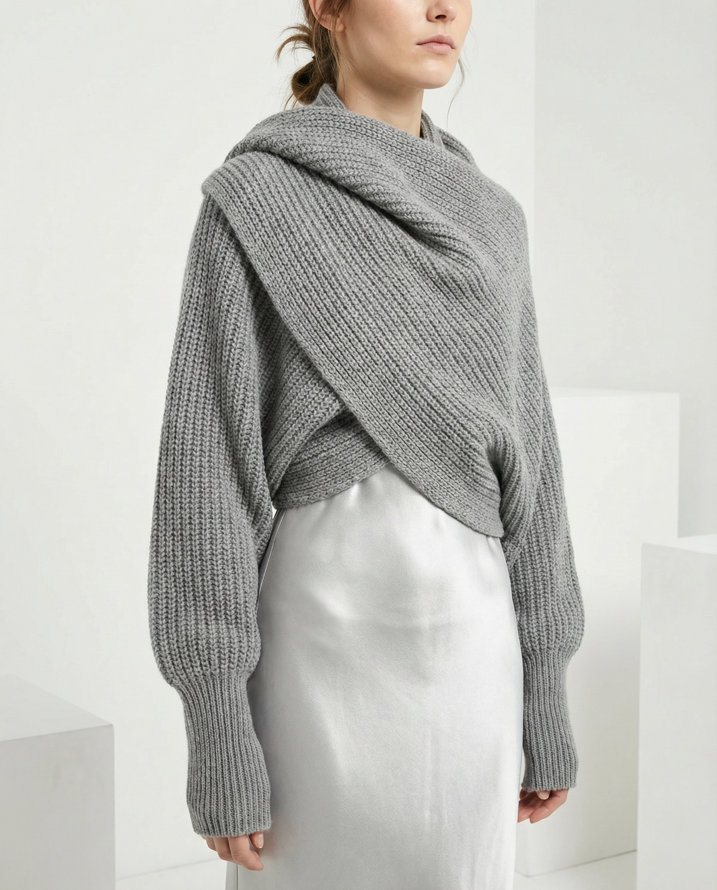 Convertible Knit Scarf Sweater