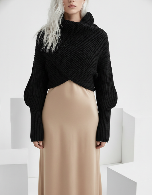 Convertible Knit Scarf Sweater