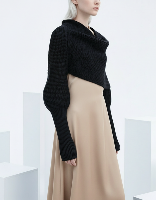 Convertible Knit Scarf Sweater