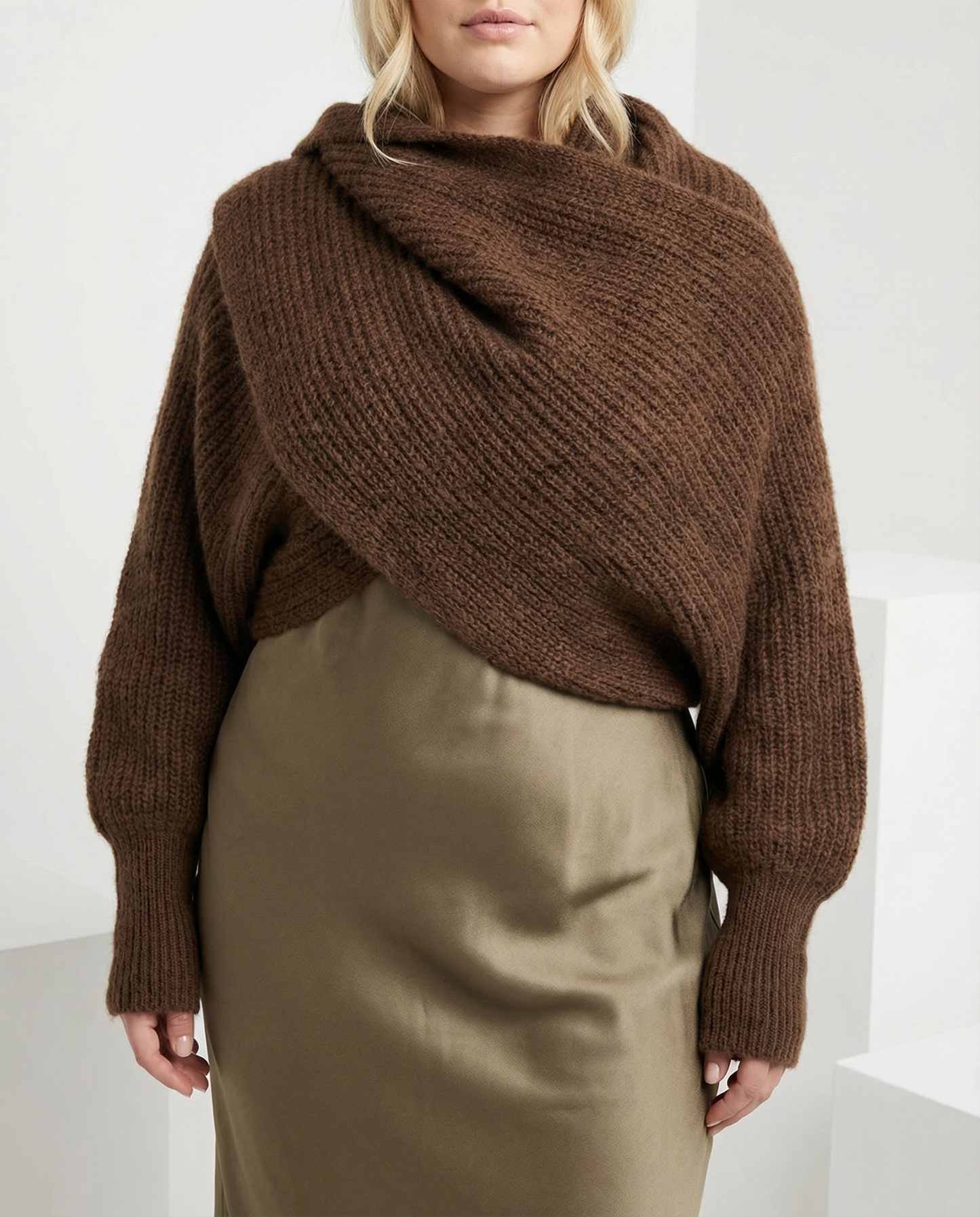 Convertible Knit Scarf Sweater