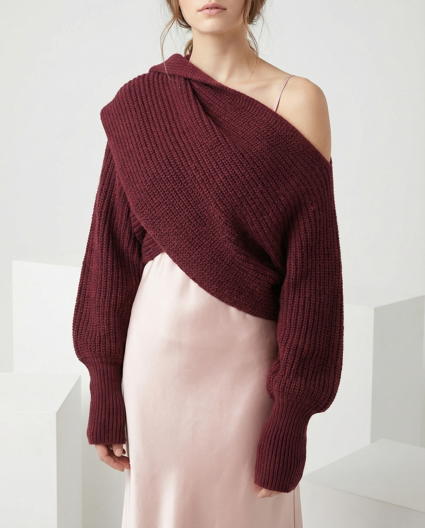 Convertible Knit Scarf Sweater