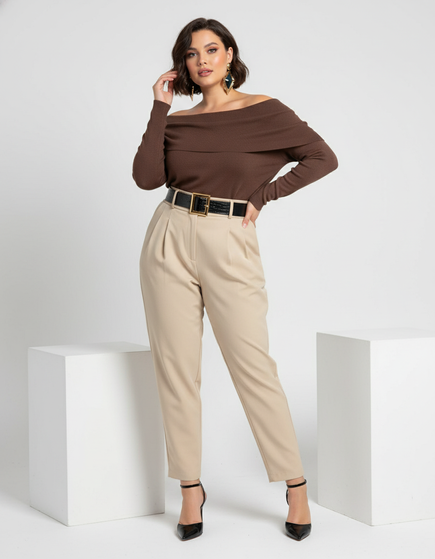 Off-Shoulder Foldover Knit Top