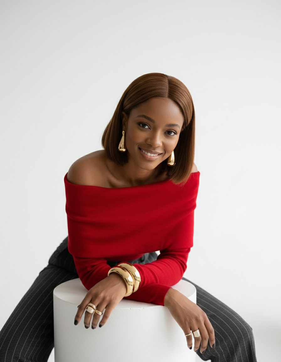 Off-Shoulder Foldover Knit Top