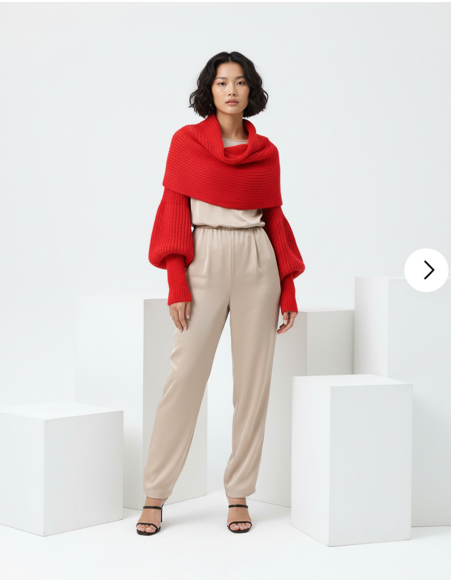 Convertible Knit Scarf Sweater