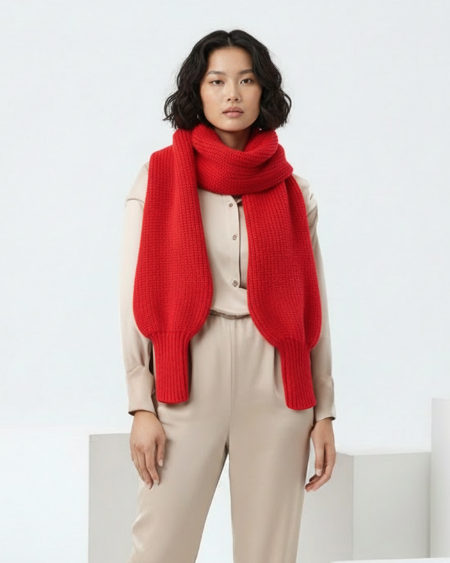 Convertible Knit Scarf Sweater