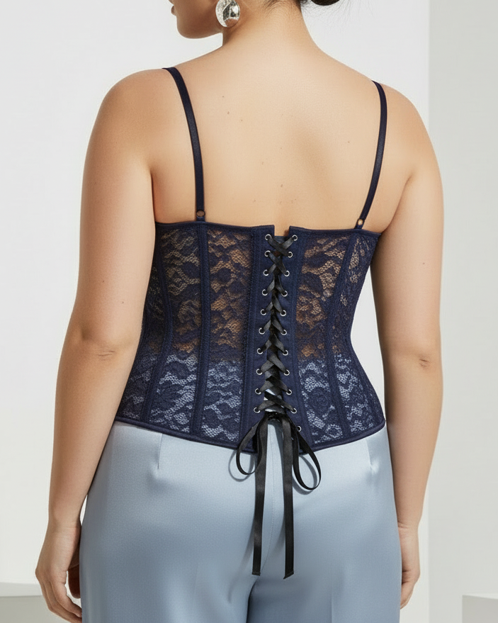 Lace Bustier Corset Top – Adjustable, Supportive & Curve-Enhancing