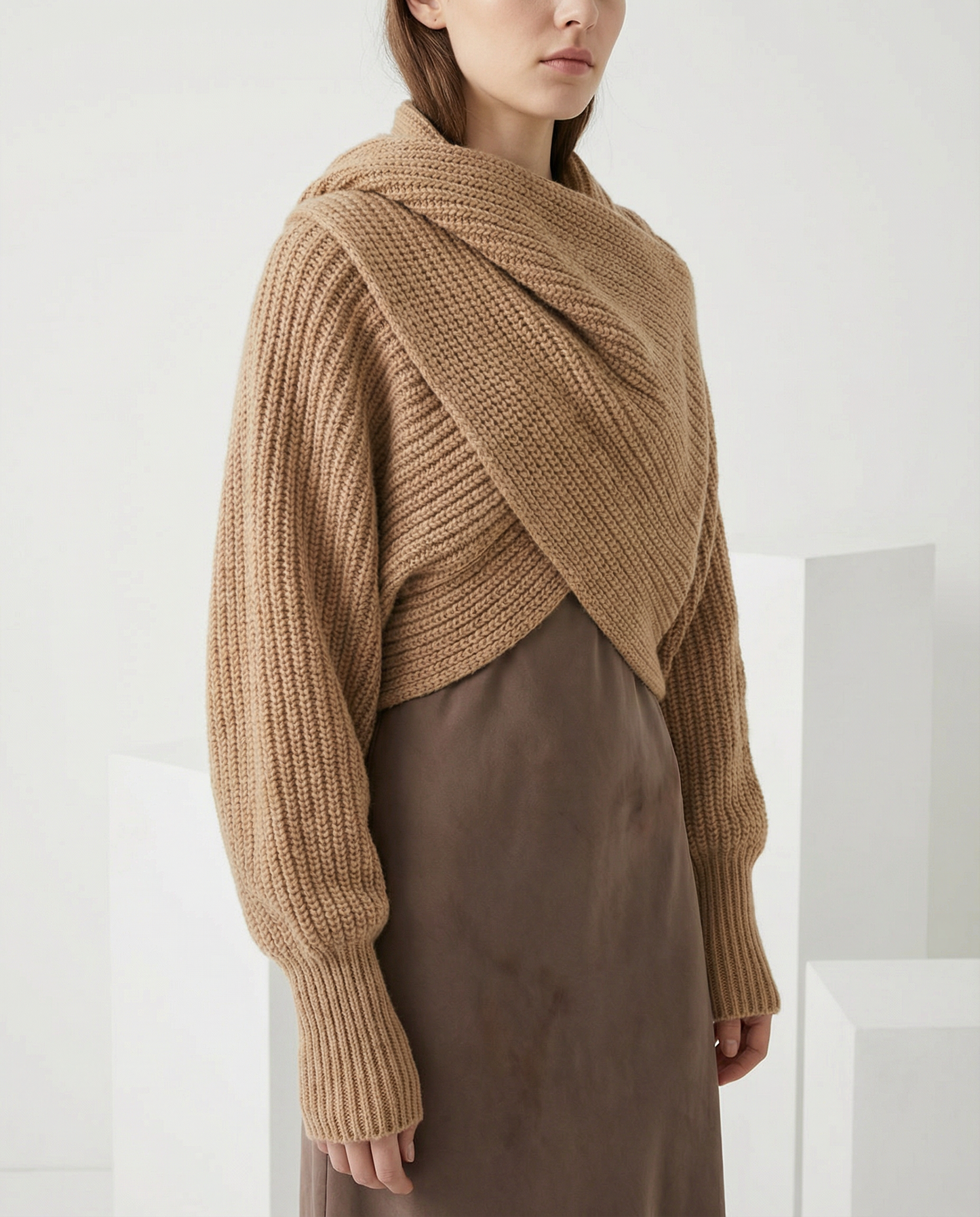 Convertible Knit Scarf Sweater